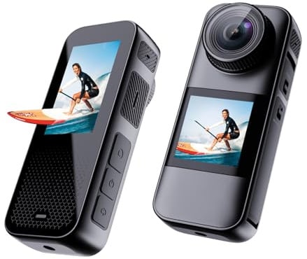 Xilecam Dual Screen Action Cam Helmkamera und diversem Zubehör wasserdichte Kamera（Gunmetal Gray）