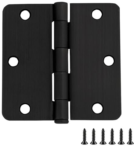 Design House 181388 Door Hinge in Oil Rubbed Bronze, 3-1/2-Inch, 1/4-inch Radius, 10-Pack, (Pack of 10)