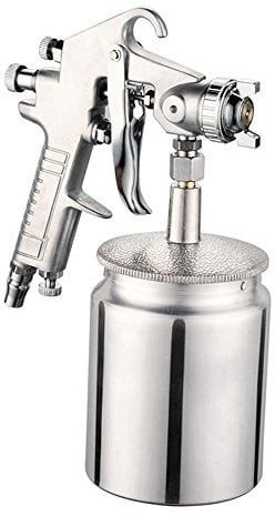 NUZAMAS Aerografo con serbatoio per vernice, con ugello da 3 mm, capacità di 1 l, perfetto per pitturare la carrozzeria delle auto e i mobili