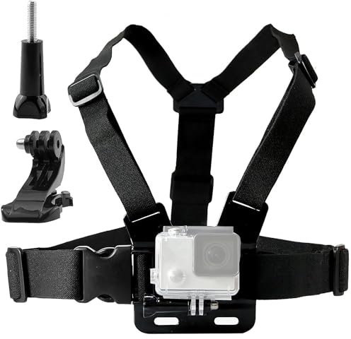 TEKCAM Action Camera Chest Mount Harness Strap Compatible with Gopro Hero 13 12 11 10 9 8 7/DJI Osmo Action 4 5 Pro/AKASO/WOLFANG/Apexcam/Jadfezy and most Action Camera