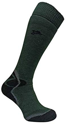 Dr Hunter - Mens Merino Wool Extra Long Knee High Padded Heel Green Socks
