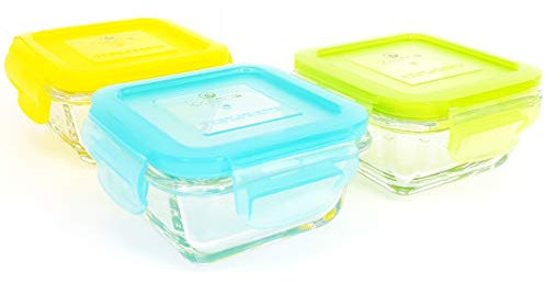 KOOLECO Verre Conteneurs de Nourriture Cubes 3 Pièces 150 ml