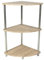 Saxony® Corner Shelf Unit 3 Tier Oak Finish Corner Shelving Storage Shelves Small Bookshelf Free Standing Stainless Steel Legs Living Room Decor Stylish Indoor Furniture