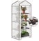 Sekey Mini Tomatengewächshaus mit 4 Regalböden, Folie Gewächshaus Klein Tomatenhaus Balkon Garten, Kleines Foliengewächshaus Stabil 160*70*50 cm, Weiß