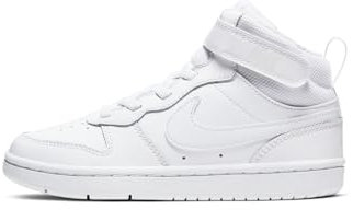 Nike Court Borough Mid 2 Little Kids' Shoe, White, 34 EU