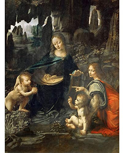 Artery8 Leonardo Da Vinci Virgin Of The Rocks Gemälde Kunstdruck Leinwand Premium Wanddekoration Poster Wandbild
