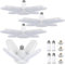 Yiliaw 4 Pack LED Garagenleuchte 80W 8000LM Werkstattlampe mit 4 Lampenfassung 4 Sockel Extender, 6500K Tageslicht verformbare Deckenleuchte, Schraube in Garagenlampe für Keller Schlafzimmer Geschäft