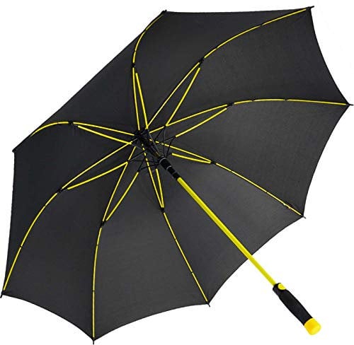 iX-brella XXL Stockschirm Fiberglas Golf Automatik Schwarz-Gelb
