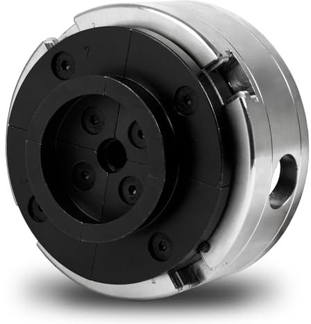 EBERTH Plato de cuatro garras con 125 mm de diámetro, Plato de 4 garras de 5 Autocentrante, Rosca de conexión 1 -8 TPI, Incl. herramienta de sujeción, Accesorios de torno, Plato de sujeción