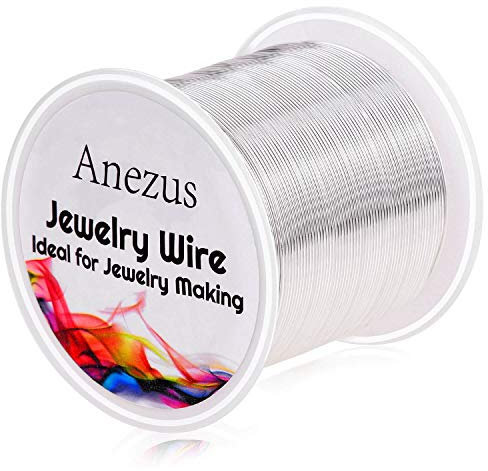 Anezus Schmuckdraht, 0.5mm(22 Gauge), anlaufgeschützt, Kupferdraht für Schmuckherstellung und Bastelarbeiten