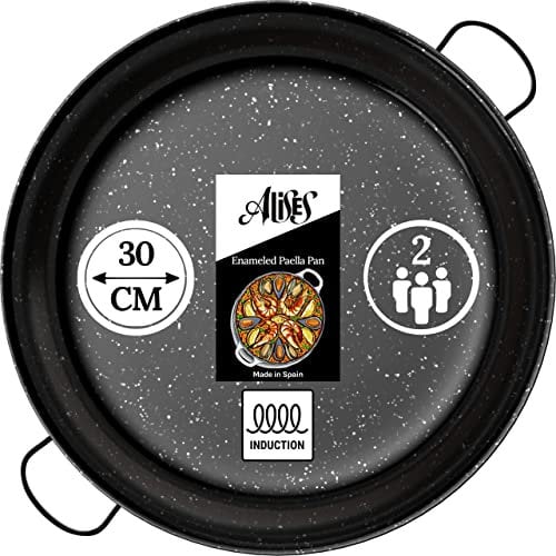Alises - Enamelled Carbon Steel Induction Paella Pan (Naturally Non-Stick) 30 cm