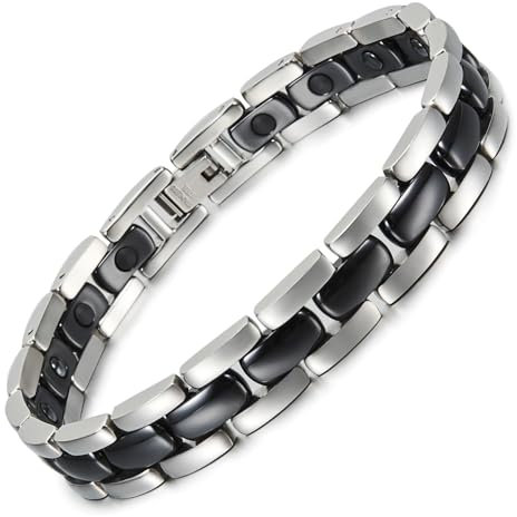 Edelstahl-Armband mit 10 Germanium (19,5 cm/9 mm).