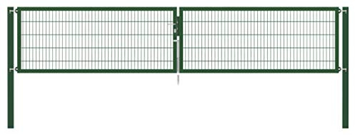 Alberts 636968 Doppeltor Flexo Plus mit Zubehör | verschiedene Breiten und Höhen | Pfostenstärke 100 x 100 mm | grün | Breite 500 cm | Höhe 100 cm