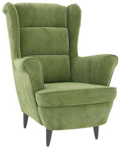 vidaXL Sessel, Relaxsessel mit gepolstertem Sitz Armlehnen, Fernsehsessel Loungesessel für Wohnzimmer, Polstersessel Ruhesessel, Hellgrün Samt