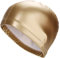 Gorra De Natación Natación Gorra PU Impermeable Sombrero Nadar Elástico Orejas Protección Natación Accesorio Dorado