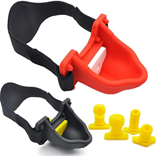 Knebelmund Extrem Maske SM Fetisch Mit 4 Arten Silikon Hohl Gag Plug Mundknebel Und Trichter SM Bondage Knebelbälle Erwachsene Männer Frauen Urinal Rollenspiel Maske Erotik Sexspielzeug,Schwarz