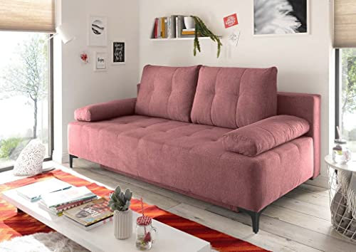Froschkönig24 Molina Schlafsofa 203 x 107 cm Polstergarnitur Sofa Couch Rosa