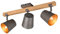lightling Vintage Strahler 3-flammig Deckenleuchte Ben nickel antik metall Holz, exkl. 3 x E14 max. 25 Watt, 54 x 23 cm, Höhe: 23 cm