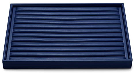 Oirlv 11 Slots Hochwertiges Blau Leder,Stapelbares Schmucktablett,Ringhalter,Organizer,Schaukasten,Ring Ohrring Display
