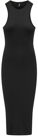 ONLY Vestido Bodycon de Punto Midi sin Mangas para Mujer, Color:Negro, Talla:S