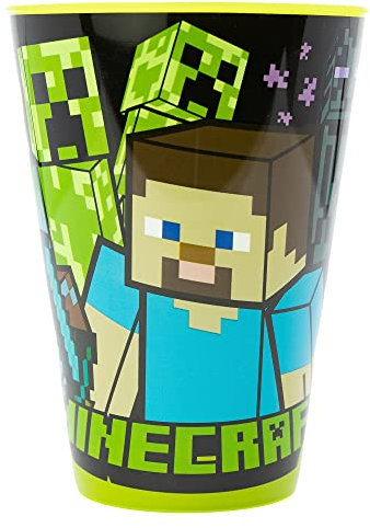 GOBELET RÉUTILISABLE POUR ENFANTS EN PLASTIQUE SANS BPA 430 ML | MINECRAFT, Vert