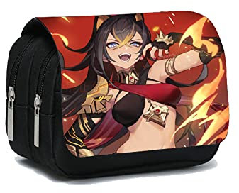 WANGSOAR Genshin Impact Big Capacity Pencil Case,Pencil Pouch Large Storage High Capacity Bag for Office College School Durable Pen Carrying Case with Zipper(Dehya)