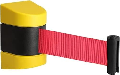 10 m/33 ft magnetischer, einziehbarer Warteschlangen-Barrieregurt, Wandmontage-Sicherheitsgurt mit ABS-Gehäuse, for Parkplätze im Freien, Einzelhandelsgeschäfte, Flughäfen, Banken, Hotels ( Color : Re
