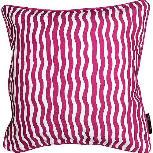 Ragged Rose Showerproof Garden Cushions- 44 cm x 44 cm Printed Stripe Sofa & Outdoor Cushions for Garden & Patio - Non-Fading & Reversible
