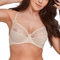 Gaia 059 BS Universale Reggiseno Non Imbottito con Coppe Soffici Fatto in Pizzo Delicato, di Taglio Classico Perfetto per I Seni più, Beige 2,4F