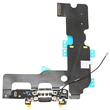 Charging Port USB Dock Connector Flex Cable+Microphone+ Antenna Module Replacement for IPhone 7 Plus, Mobile Phone Repair (Black)