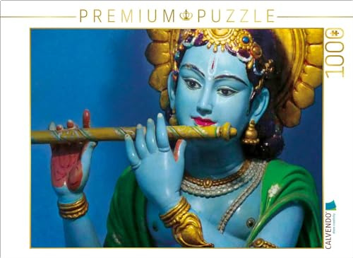 CALVENDO Puzzle Flöte spielender Gott Krishna, Ananda, Indien | 1000 Teile Lege-Größe 64 x 48 cm Foto-Puzzle für glückliche Stunden