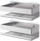 AIKER Duschablage Ohne Bohren,Hochwertiger Verdickter Edelstahl SUS304 Shower Shelf in Rostfrei,Verbesserte Version Der Starken Klebeband- Und Bohrinstallation Stabiler Für Bad, Küche, Wc(Silber)