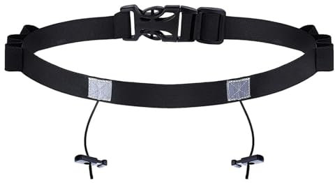 Kiuiom Ceinture Running,Porte Dossard,Triathlon Porte Dossard Vélo,Sangle De Course avec Porte-Numéro,Bande Élastique pour Numéro De Dossard,pour Compétitions Triathlons Et Marathons