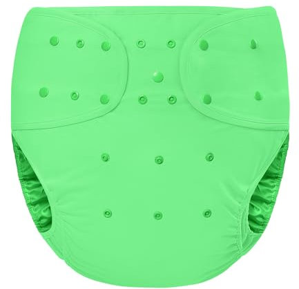 LittleForBig Waschbarer Verstellbarer Wiederverwendbarer Wasserdichter Primärer Komfort Stoffwindel Überhose Bezug für Erwachsene Einheitsgröße Grün