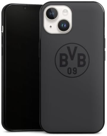 Slim Case extra dünn kompatibel mit Apple iPhone 14 Silikon Handyhülle schwarz Hülle Borussia Dortmund Logo BVB