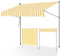 ISOISL Klemmmarkise 350 cm breit, Balkonmarkise mit Handkurbel, UV-beständig, Höhenverstellbar, Sonnenschutz und Wasserdicht Markise Balkon ohne Bohren für Balkon Terrasse Garten(Gelb Weiß)