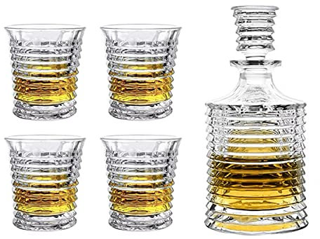 QTANZIQI Altmodische Whiskygläser, 200 ml, Trinkgläser, Glasbecher, Whiskey-Geschenke, 4er-Set, Geschenk für Freund, Vater (Set mit 4 Tassen)
