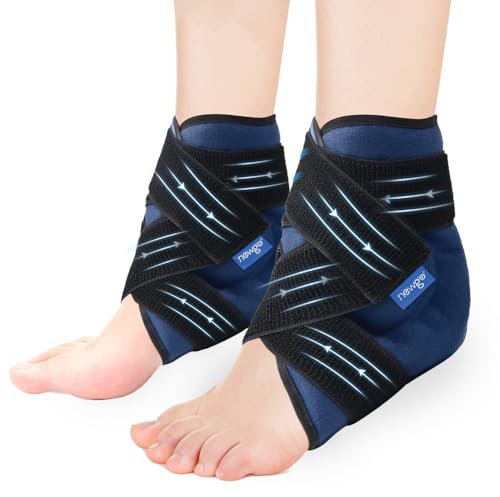 NEWGO kühlbandage fuß mit kalt warm kompresse (2 Stück), Kühlmanschette Knöchel Gel Kühlpads, kühlpad fuß für Schmerzlinderung, Wiederverwendbare Kühlpacks Achillessehne