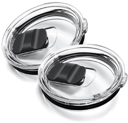 2 Pack Tumbler Lids for Yeti 20 oz Magnetic Replacement Covers, for 20 oz Tumbler, 10/24 oz Mug, 10 oz Lowball, 16 oz Pints, for Rambler/Ozark Trail/Old Style Rtic