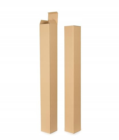 WePack 50 Stück Versandhülsen 720x80x80 mm Versandkarton lang und eckig 1-teilige Design Innenmaß Braun Versandrohr Versandrolle Faltkarton ohne Sperrgutzuschlag