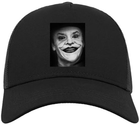 KarolioZonas Clown Smile 3 Half Mesh Cotton Trucker Cap Baseball Hat Schwarz, Schwarz , Einheitsgröße