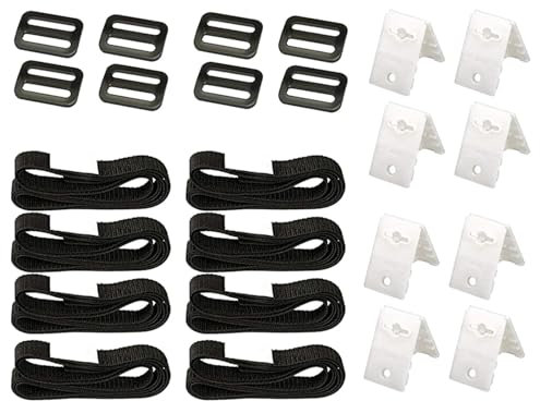 BUUNHI Bâche Piscine Kit de Sangles de Serrage pour Enrouleur de Couverture de Piscine Comprenant 8 Sangles avec Bandes Cerceau et Boucle 8 Attaches hivernage Piscine