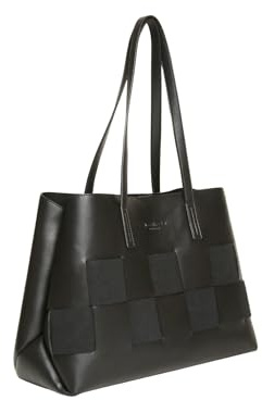 Alice Wheeler Milan Tote Bag – Large Ladies Work Bag with Lattice Design – Vegan Nappa & Suede – Double Compartment – Includes Dust Bag (26 x 17 x 12 cm)