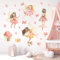 Wally Fox - Wandsticker Kinderzimmer - Wandtattoo Babyzimmer - Ungiftig, sicher, leistungsstark - Set - Feen, Elfen, Zauberer - Rosa, Violett, Gelb, Braun - 52,5x100cm