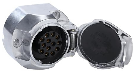 Woola Steckdose Anhängerkupplung 13 Polig,12V Anhaengerdose 13 Polig Metall,Anhänger Steckdose 13 Pol,AHK Steckdose 13 Polig Aluminiumgehäuse für Anhänger
