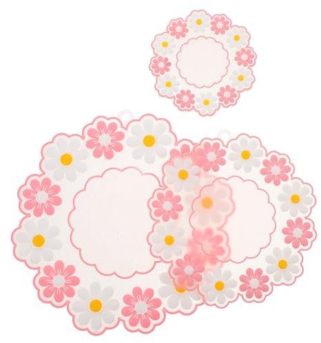 Cabilock 3pezzi Tappetini Isolanti Silicone Per e Piatti Decorative Anti-scottatura Per Cucina e Ristorante Colorazione Rosa