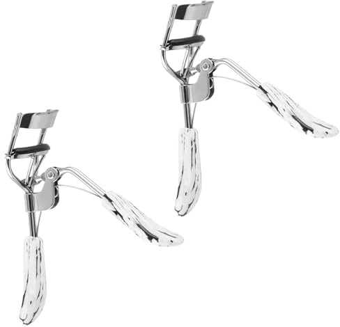 Professioneller Wimpernzange, langanhaltend, angehobene Wimpern, ergonomischer Komfort, Halt, perfekte Locken in Sekunden (x2 Marmor-Stil-Griff)