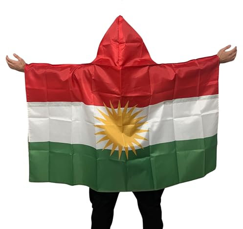 Kurdistan Bodyflagge Premium Qualität aus fein Polyester - Kurdistan Bodyflag - Kurdistan Umhängeflagge - Kurdische Flagge - Kurdistan Flagge - Kurdistan Flag - Ala Kurdistanê - ئاڵای کوردستان