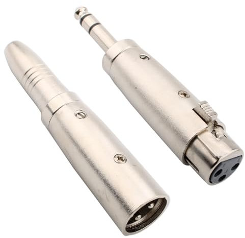 VISSQH 2 x 6,35 mm TRS vers XLR 3 broches Connecteurs,adaptateurs XLR mâle vers 6,35mm femelle,adaptateurs XLR femelle vers 6,35mm mâle,changeur XLR vers 6,35mm TRS,pour microphone audio, etc.