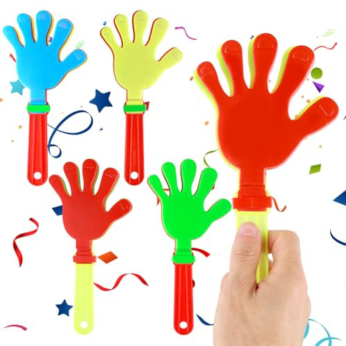 4 Pcs Hand Clappers, Large Hand Clappers Noisemakers Plastic Noisemakers for Sporting Event Ball Dance Fiesta Birthday Game Clapper Party Supplies(Color Mixing)